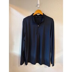 Travis Mathew Quarter-Zip Pullover Mens XXL Black Striped Performance Golf